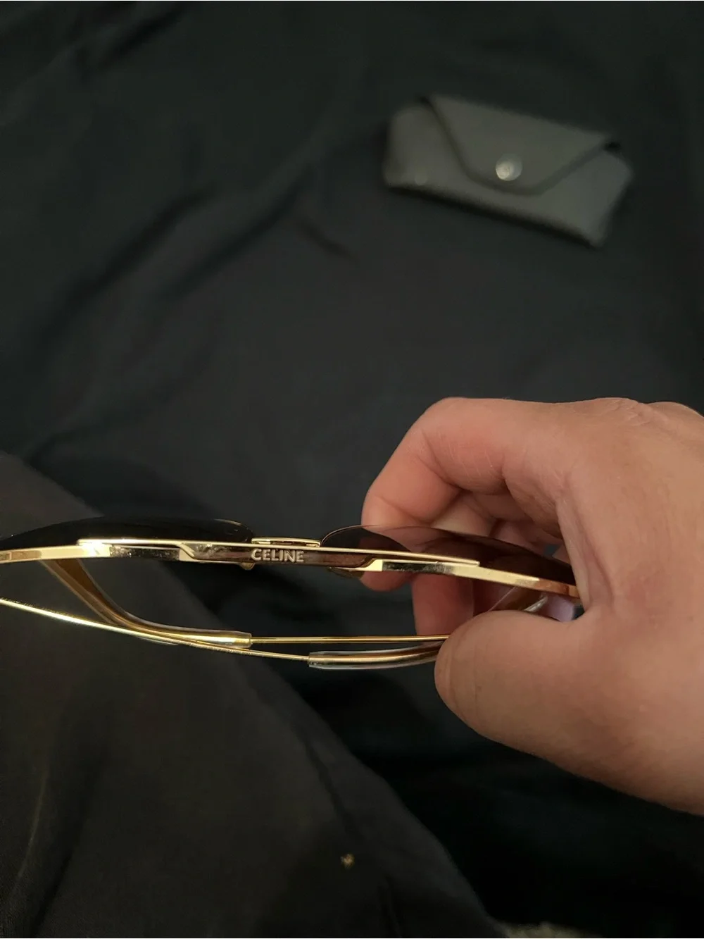 Celine Aviator Sunglasses - Gold Frame with Dark Lenses
